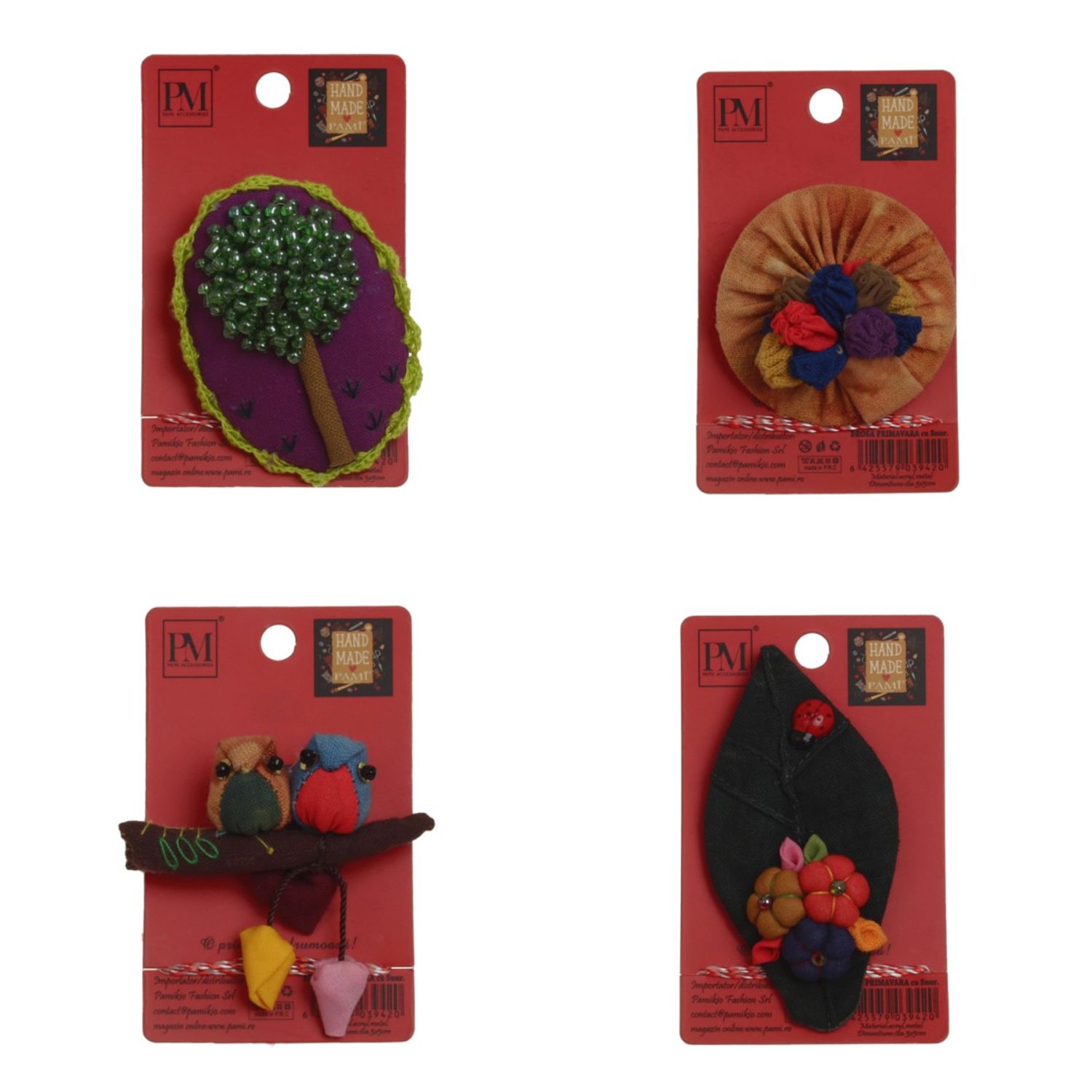 Set 4 martisoare brose handmade, PAMI, MVU-12 fotografia produsului