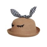 Palarie paie fetita cu fundita dungi PAMI, PFT-1221-183, 52 cm Camel fotografia produsului View 2 S