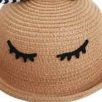 Palarie paie fetita cu fundita dungi PAMI, PFT-1221-183, 52 cm Camel fotografia produsului View 3 S