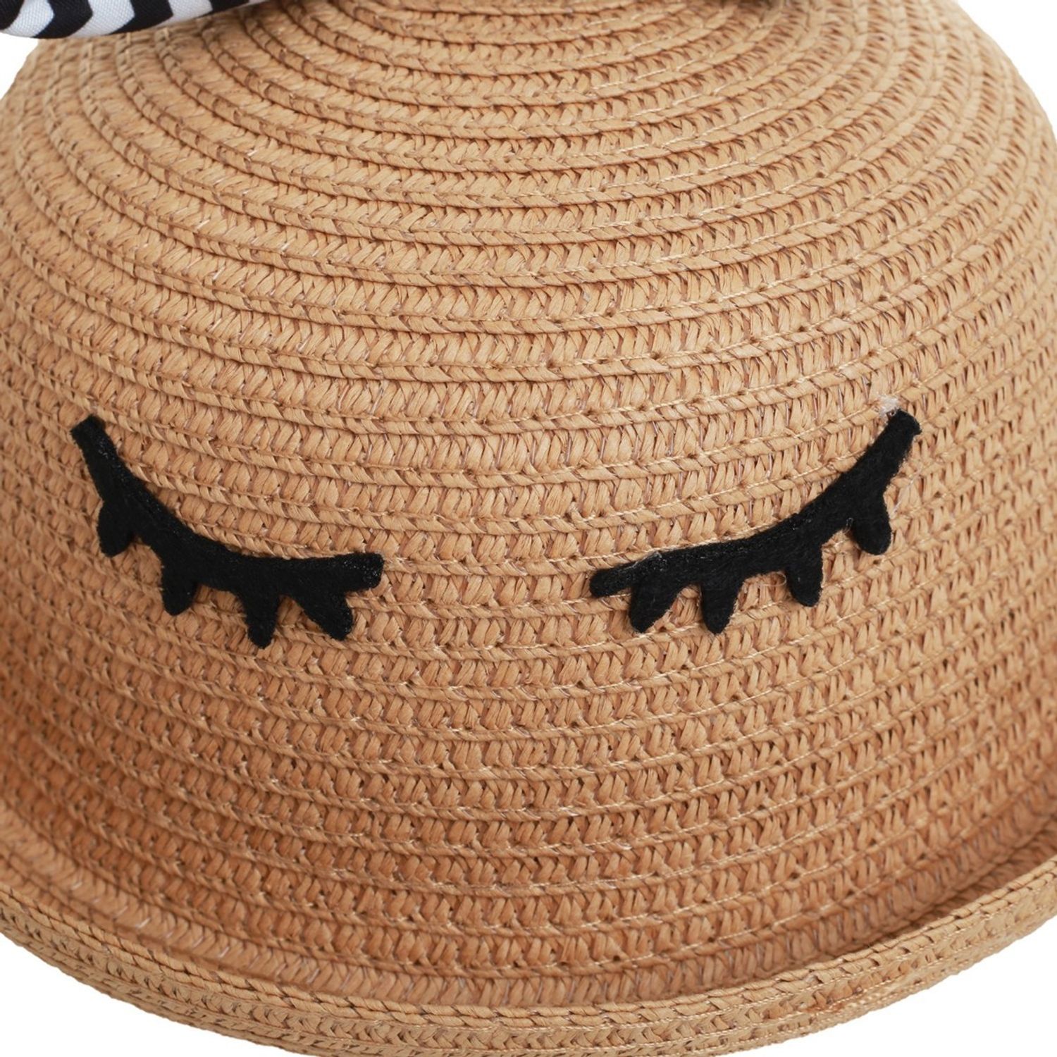 Palarie paie fetita cu fundita dungi PAMI, PFT-1221-183, 52 cm Camel fotografia produsului View 3 L