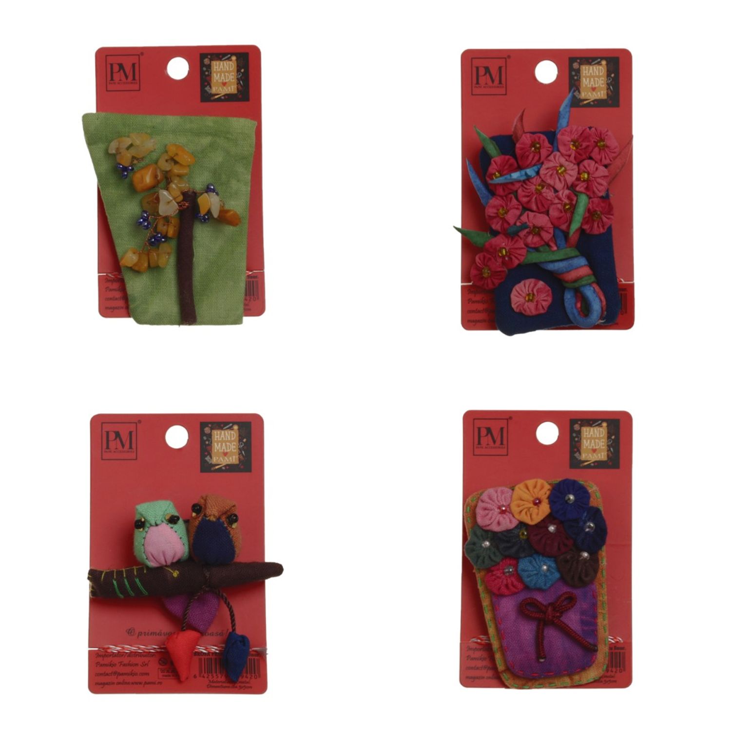 Set 4 martisoare brose handmade, PAMI,MVU-8 fotografia produsului