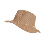 Palarie panama dama cu perla PAMI, PD-1221-270, 57 cm Camel fotografia produsului