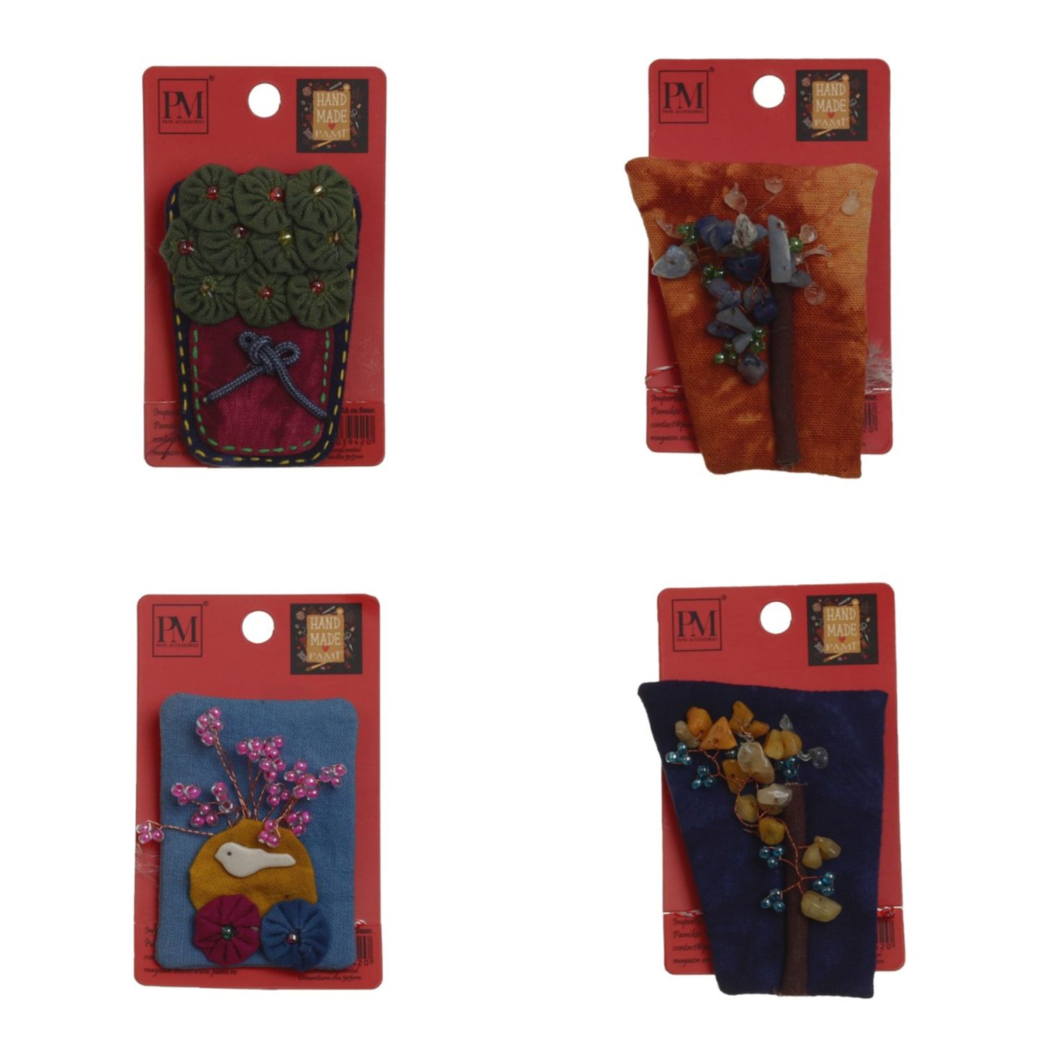 Set 4 martisoare brose handmade, PAMI,MVU-2 fotografia produsului