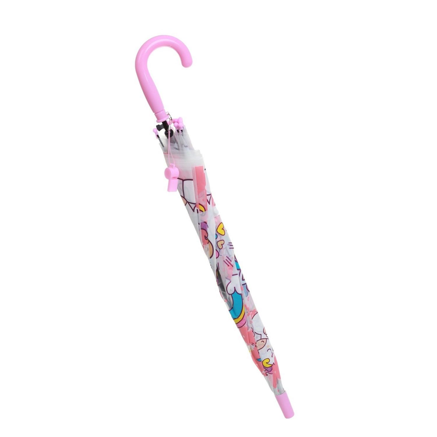 Umbrela lunga pvc automata-copii PAMI, U-S621-340, 50 cm, 8 spite Roz fotografia produsului View 2 L