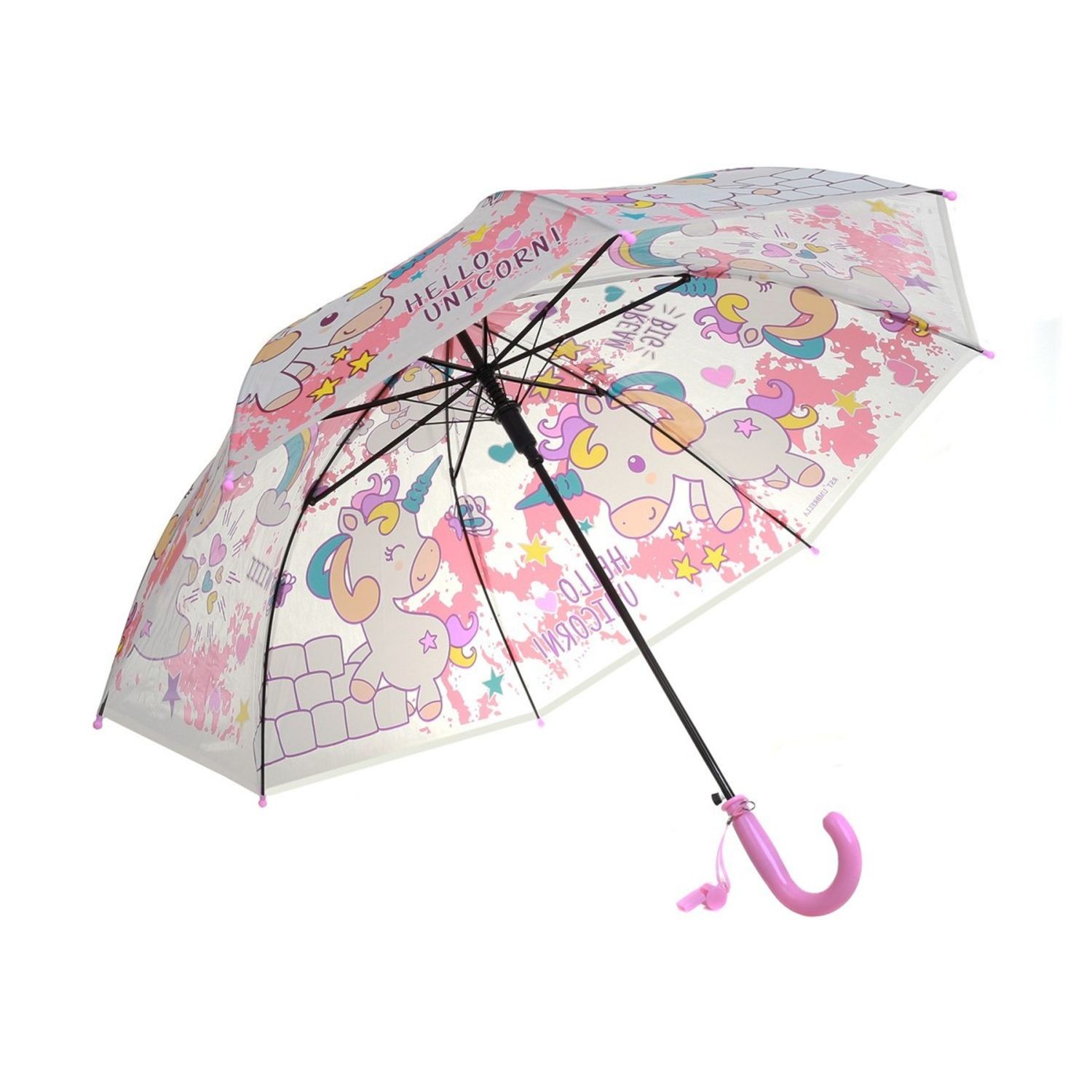 Umbrela lunga pvc automata-copii PAMI, U-S621-340, 50 cm, 8 spite Roz fotografia produsului View 4 L