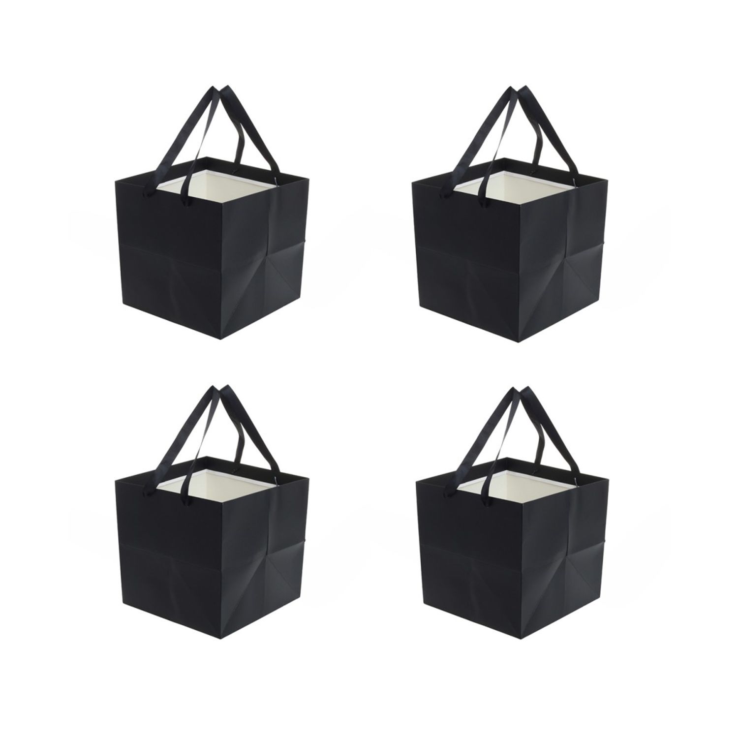 Set de 4 pungi cadou PAMI, PC-621-43M, 25x25x25 cm, Negru fotografia produsului