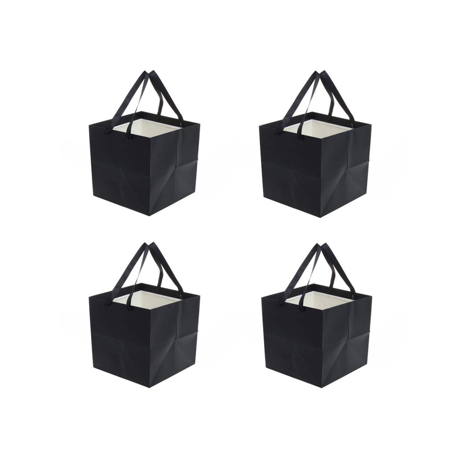 Set de 4 pungi cadou PAMI, PC-621-43S, 20x20x20 cm, Negru fotografia produsului