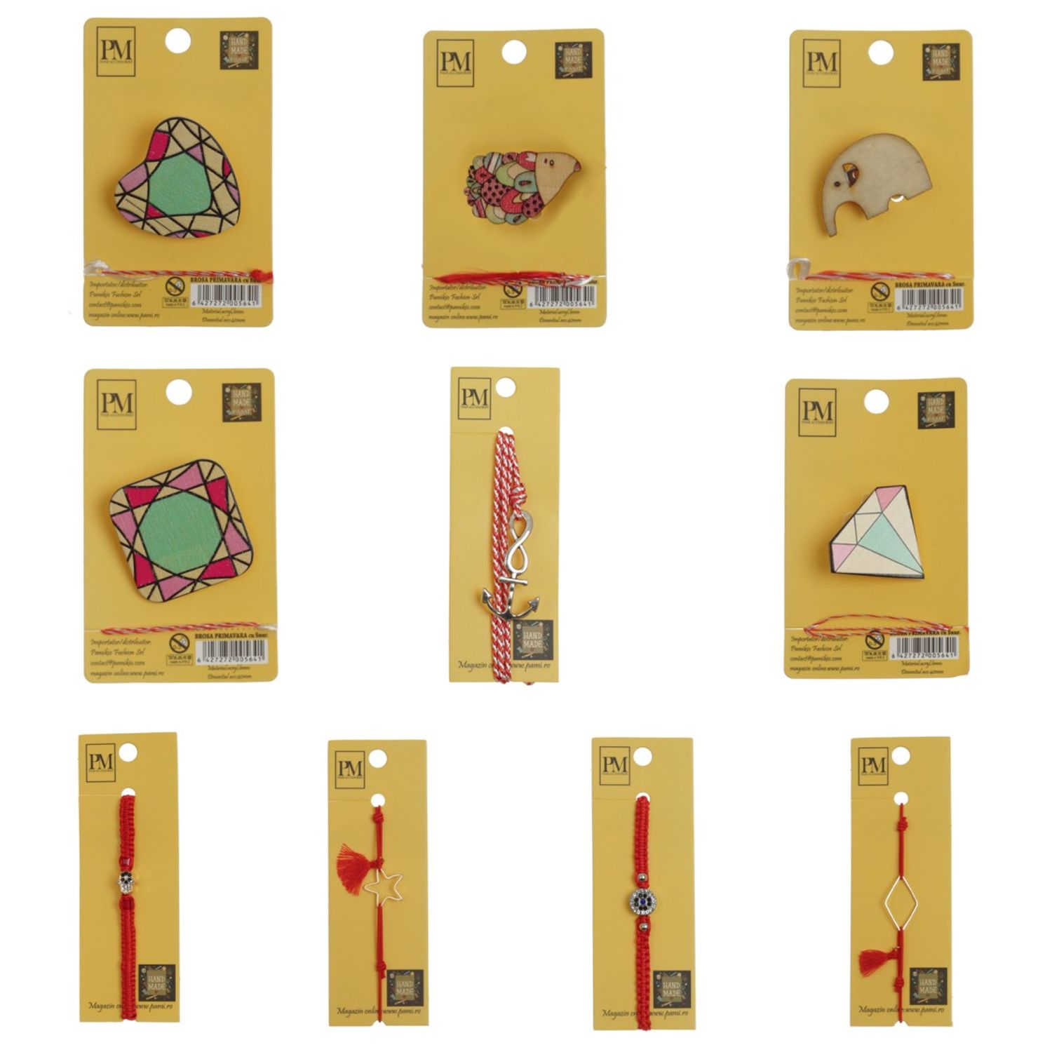 Set martisoare, 5 bratari si 5 brose,  PAMI, BR-BRA-5 fotografia produsului