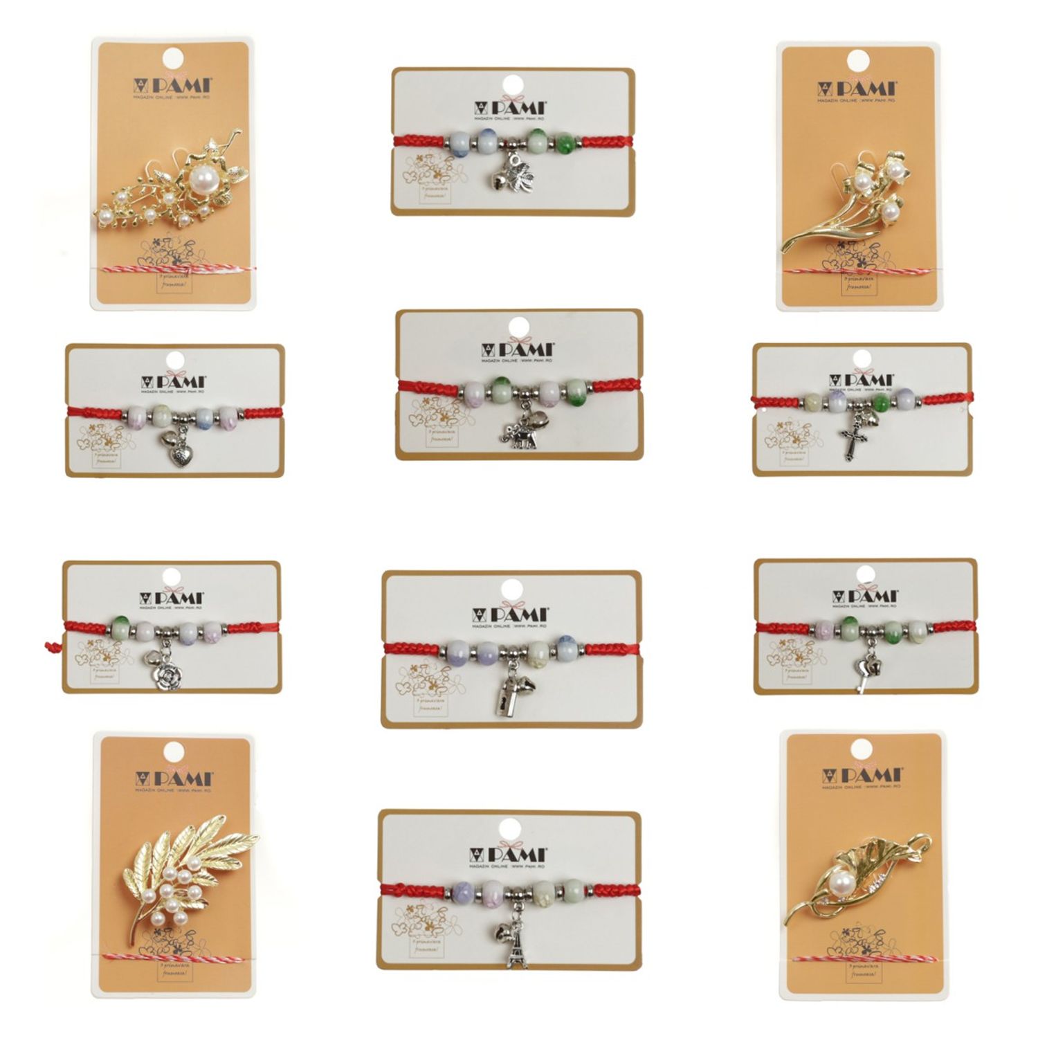 Set martisoare cu 8 bratari si 4 brose, PAMI, T18-B45-48 fotografia produsului