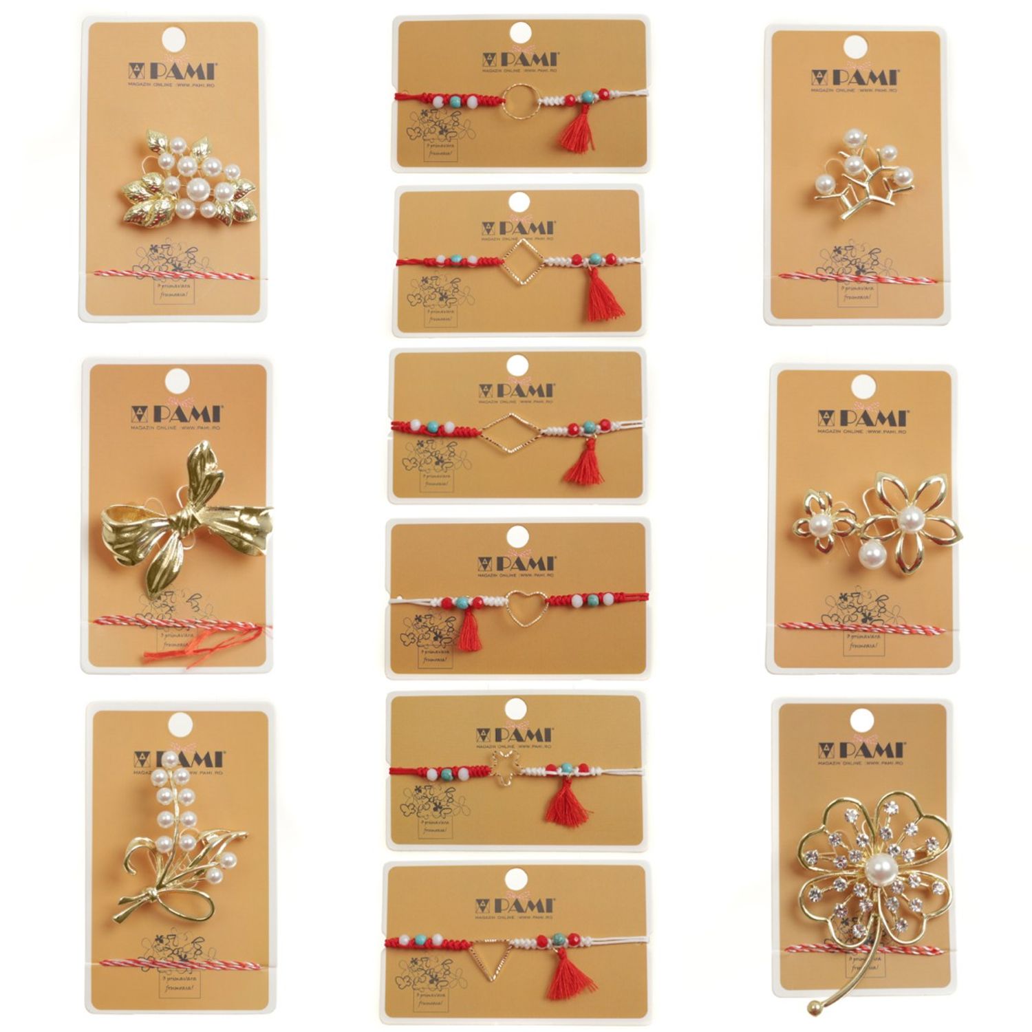 Set martisoare 6 bratari si 6 brose, PAMI,B39-B61-66 fotografia produsului