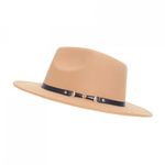Palarie fedora din stofa, PAMI, PD-0522-64, 58 cm Bej fotografia produsului