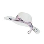 Palarie plaja dama brodata PAMI, PD-1221-255, 57 cm Alb fotografia produsului