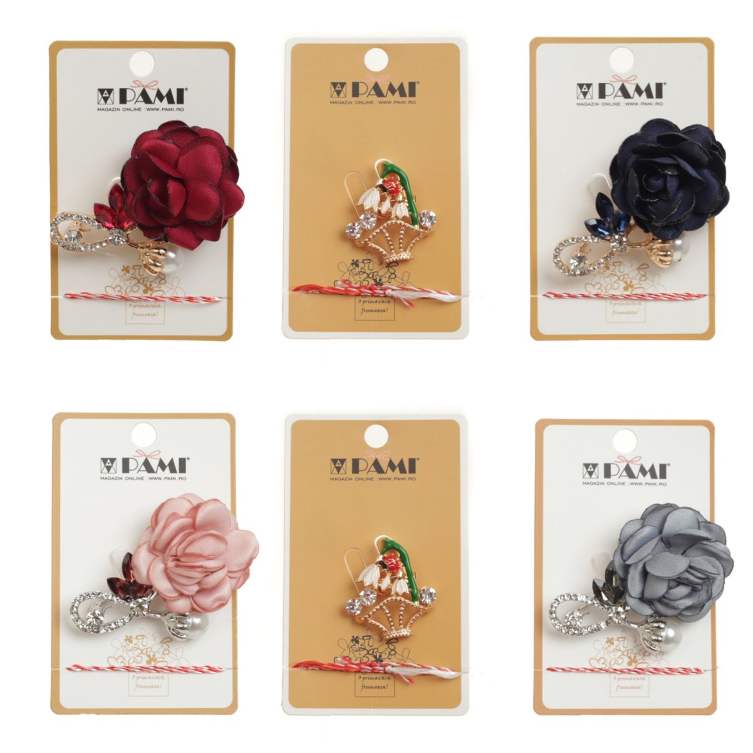 Set 6 brose martisor, PAMI, B43-T13 fotografia produsului