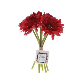 Buchet 6 Crizantema Elegant Artificiale PAMI, F1021-81, 26cm Rosu