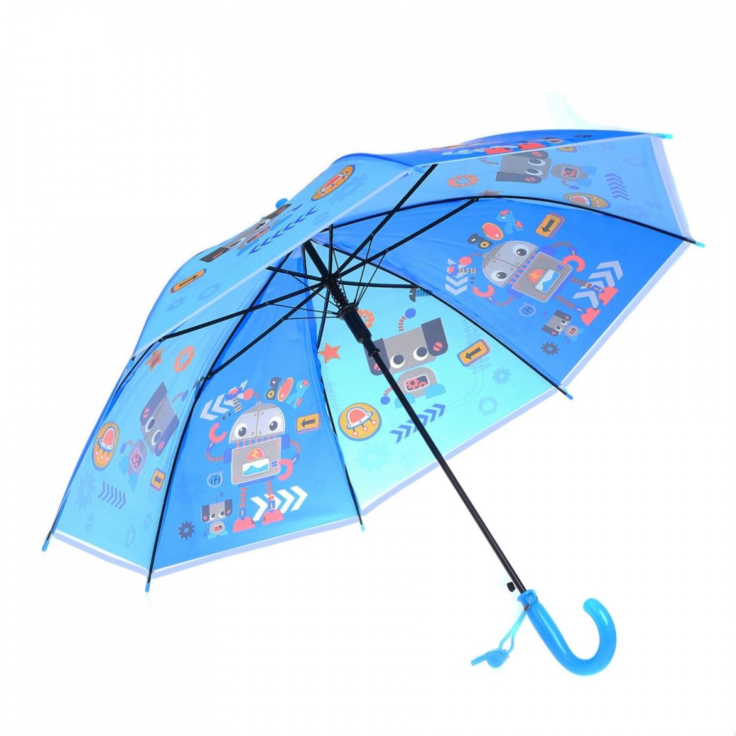 Umbrela lunga pvc automata pentru copii PAMI, UC-0522-6, 50 cm-8 spite Bleu fotografia produsului View 4 L