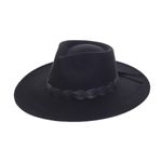 Palarie fedora din stofa, PAMI, PD-0522-52, 58 cm Negru fotografia produsului View 3 S