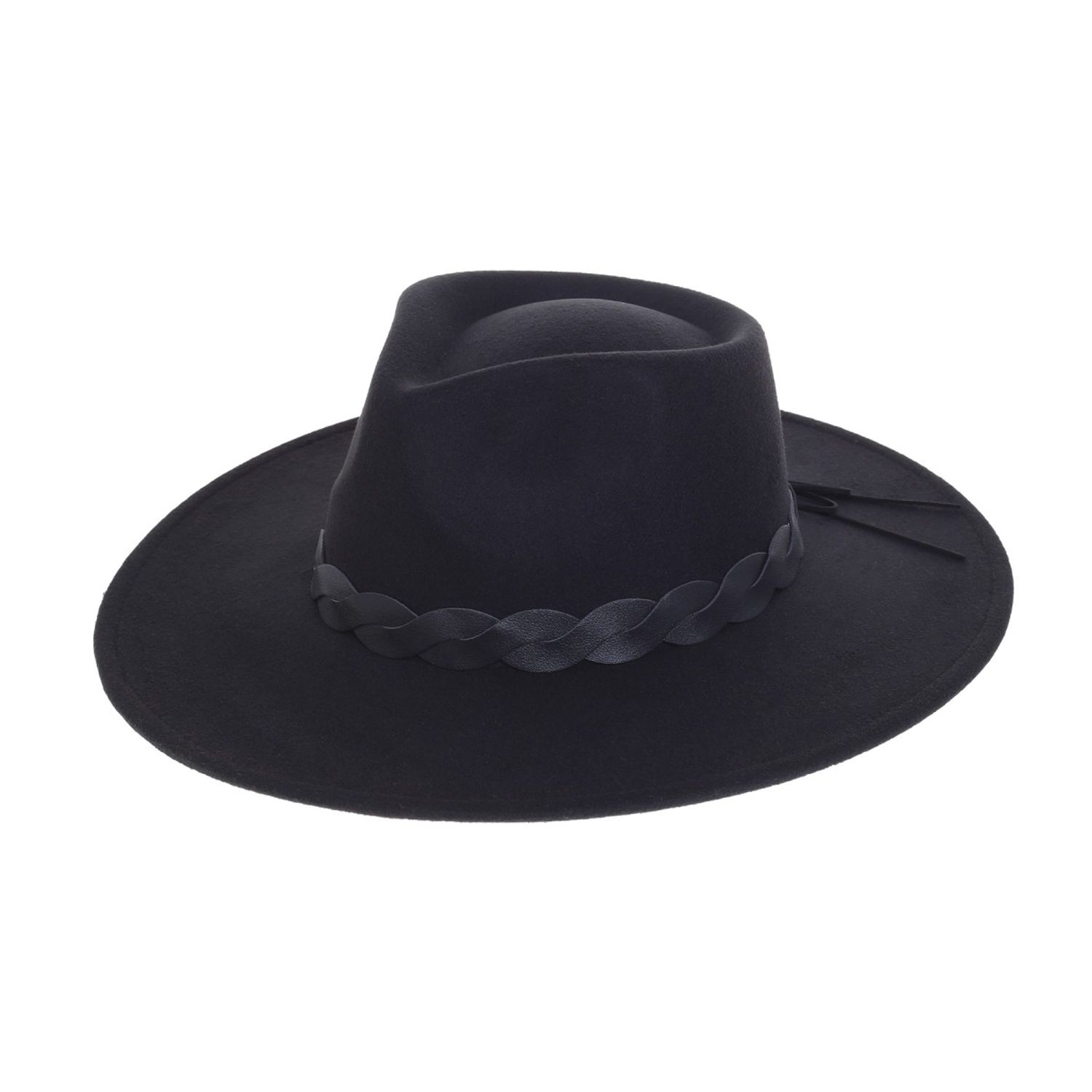 Palarie fedora din stofa, PAMI, PD-0522-52, 58 cm Negru fotografia produsului View 3 L