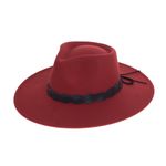 Palarie fedora din stofa, PAMI, PD-0522-52, 58 cm Rosu fotografia produsului View 5 S