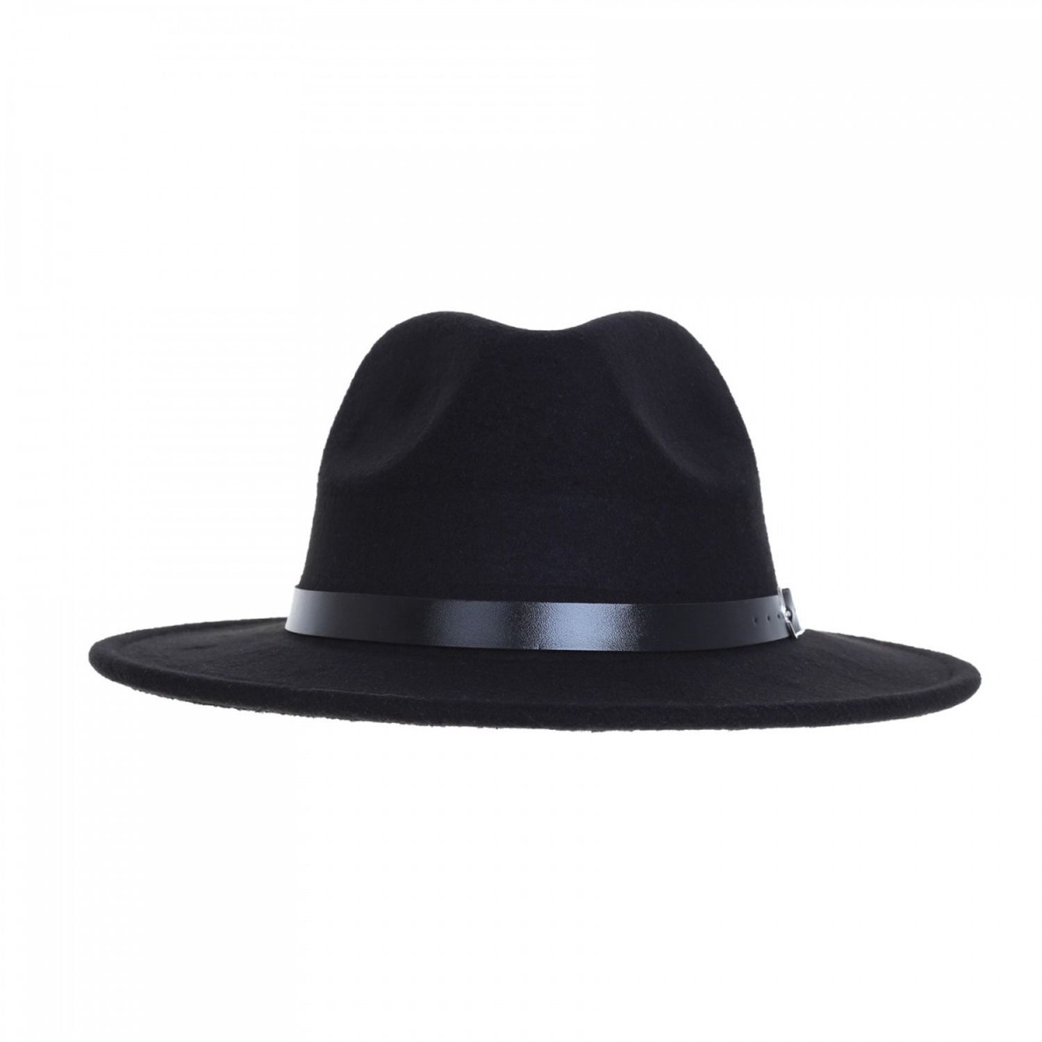 Palarie fedora din stofa, PAMI, PD-0522-74, 58 cm Negru fotografia produsului View 2 L