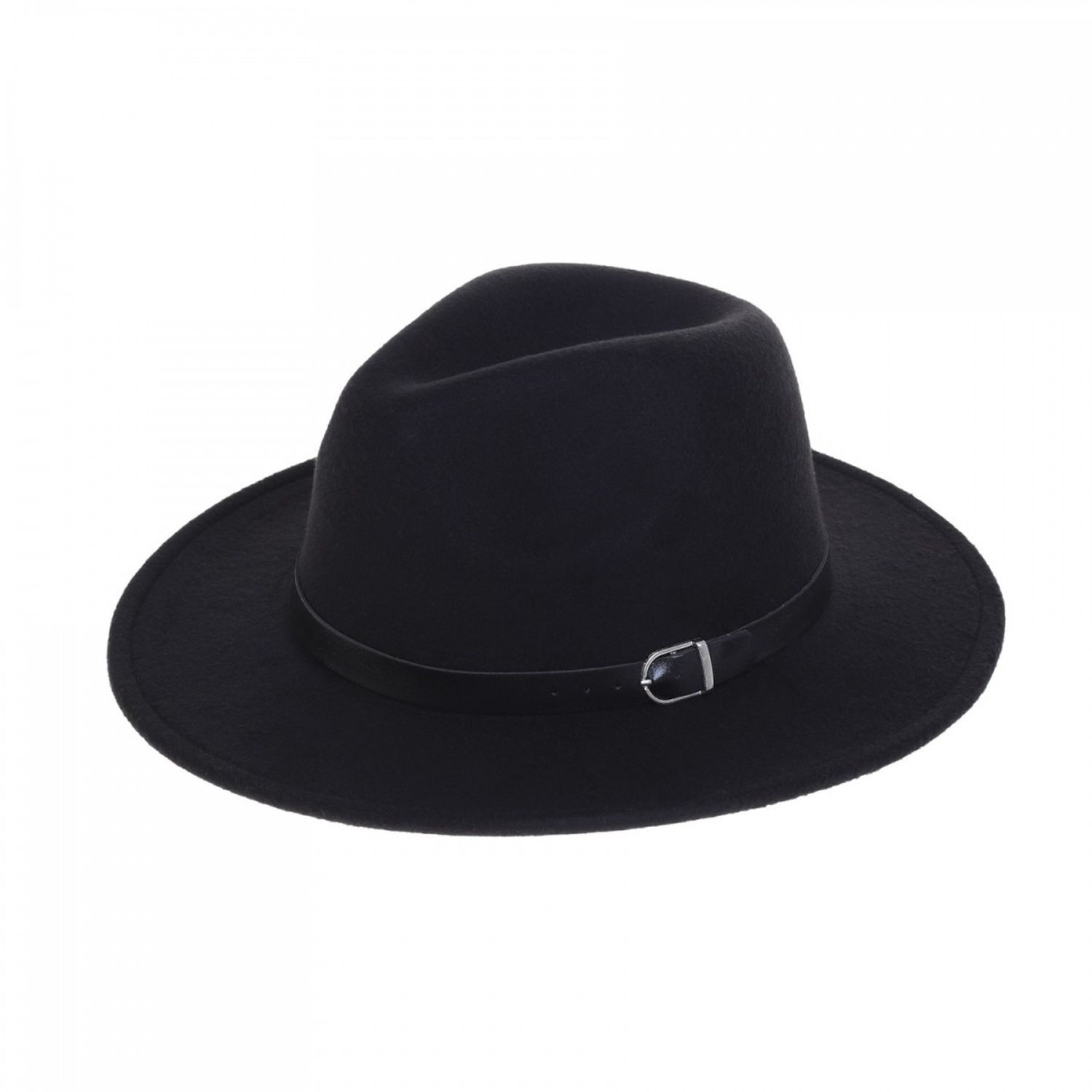 Palarie fedora din stofa, PAMI, PD-0522-74, 58 cm Negru fotografia produsului View 4 L