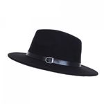 Palarie fedora din stofa, PAMI, PD-0522-74, 58 cm Negru fotografia produsului