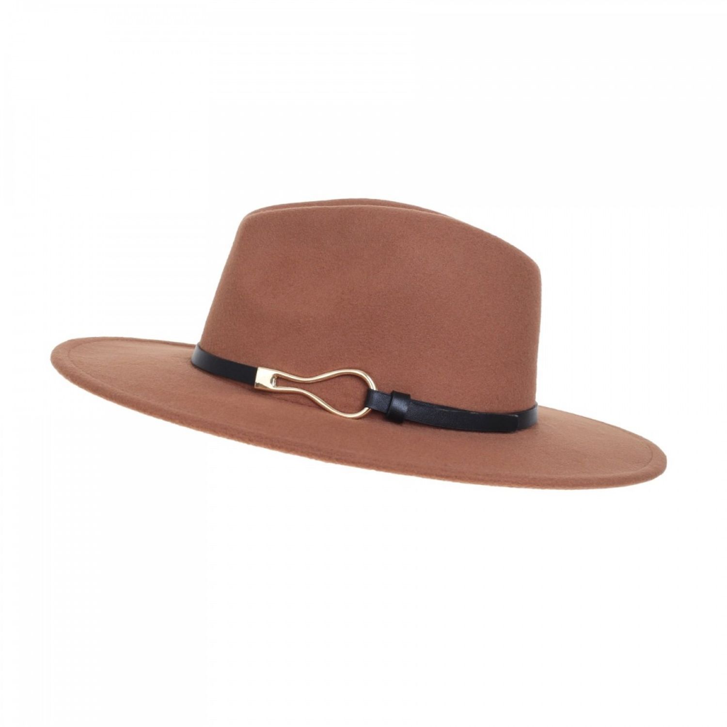 Palarie fedora din stofa, PAMI, PD-0522-49, 57 cm Maro fotografia produsului