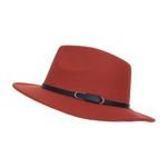 Palarie panama din stofa, PAMI, PD-0522-47, 58 cm Rosu fotografia produsului