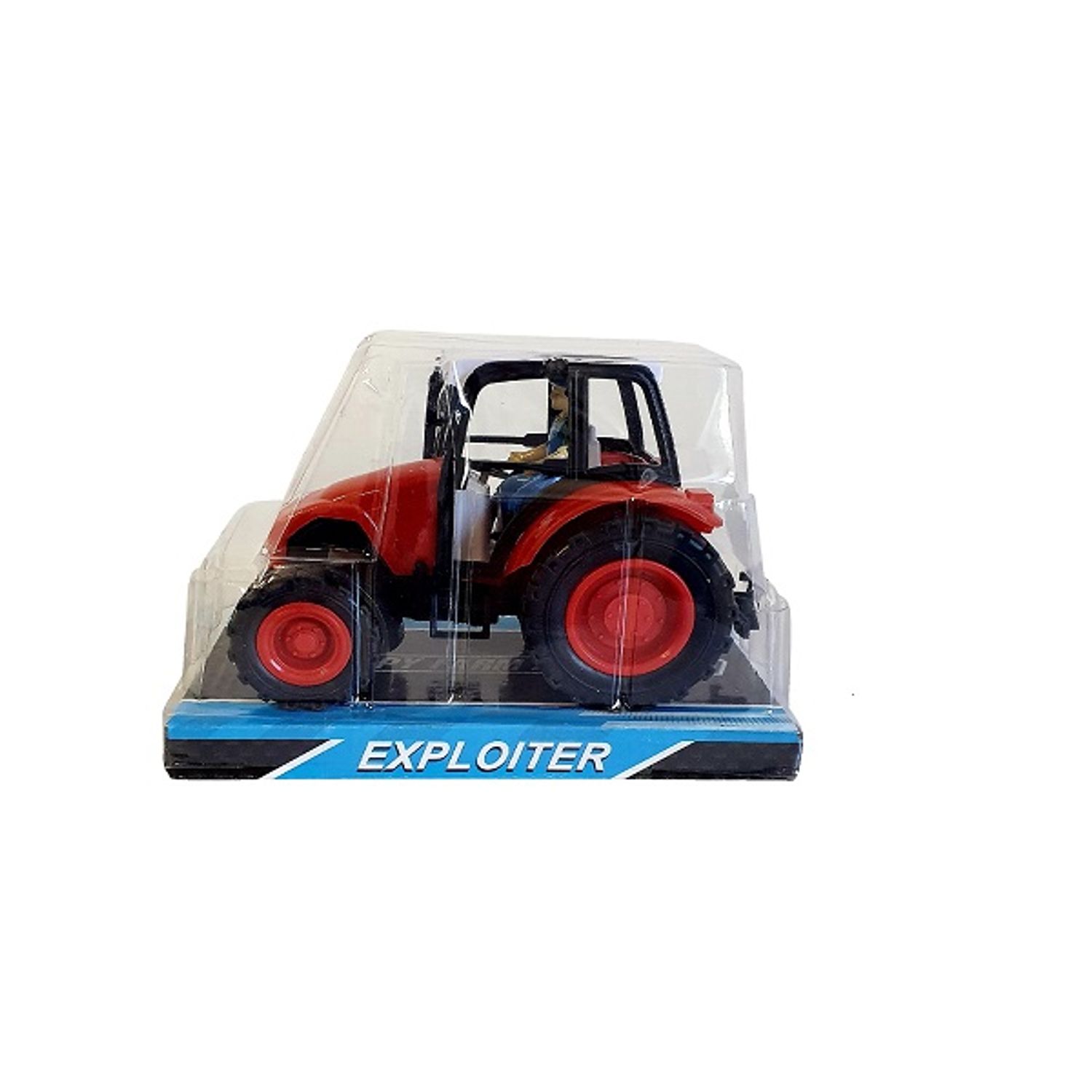 Tractor rosu cu mecanism, 13 x 8 x 10 cm fotografia produsului View 2 L