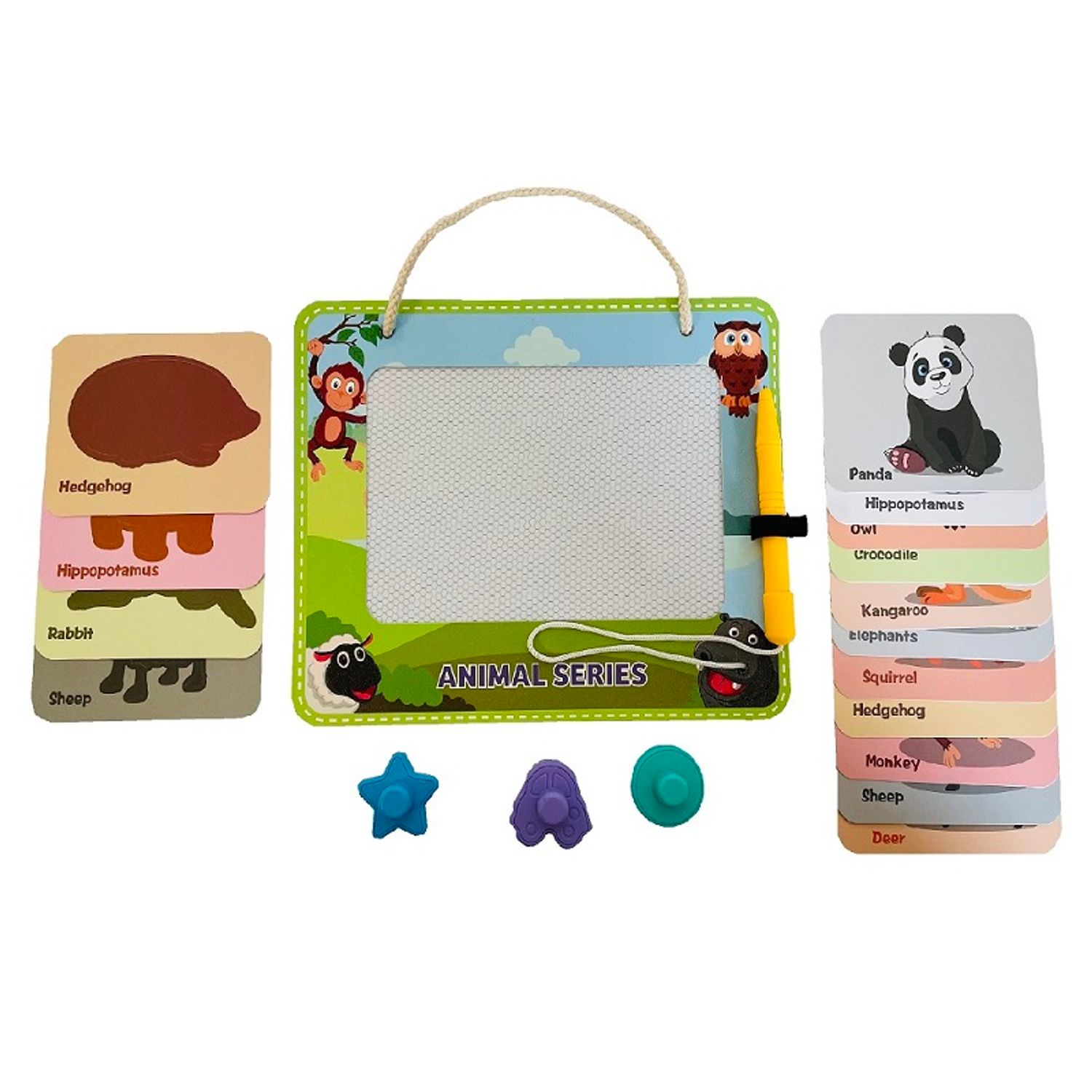 Tabla magnetica educativa cu stampile si sabloane animale fotografia produsului