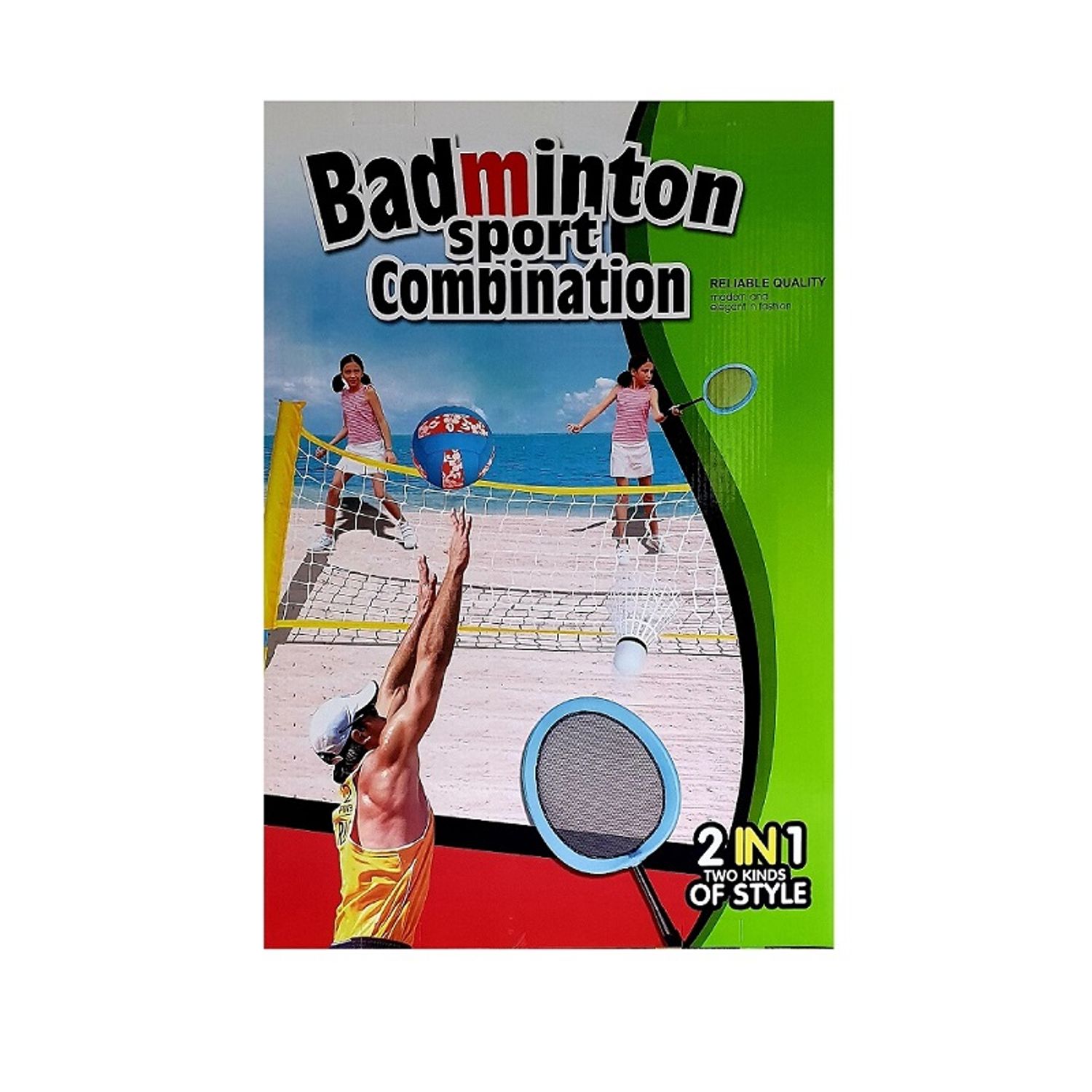 Set 2 in 1 volei si badminton cu fileu, minge si pompa fotografia produsului View 3 L