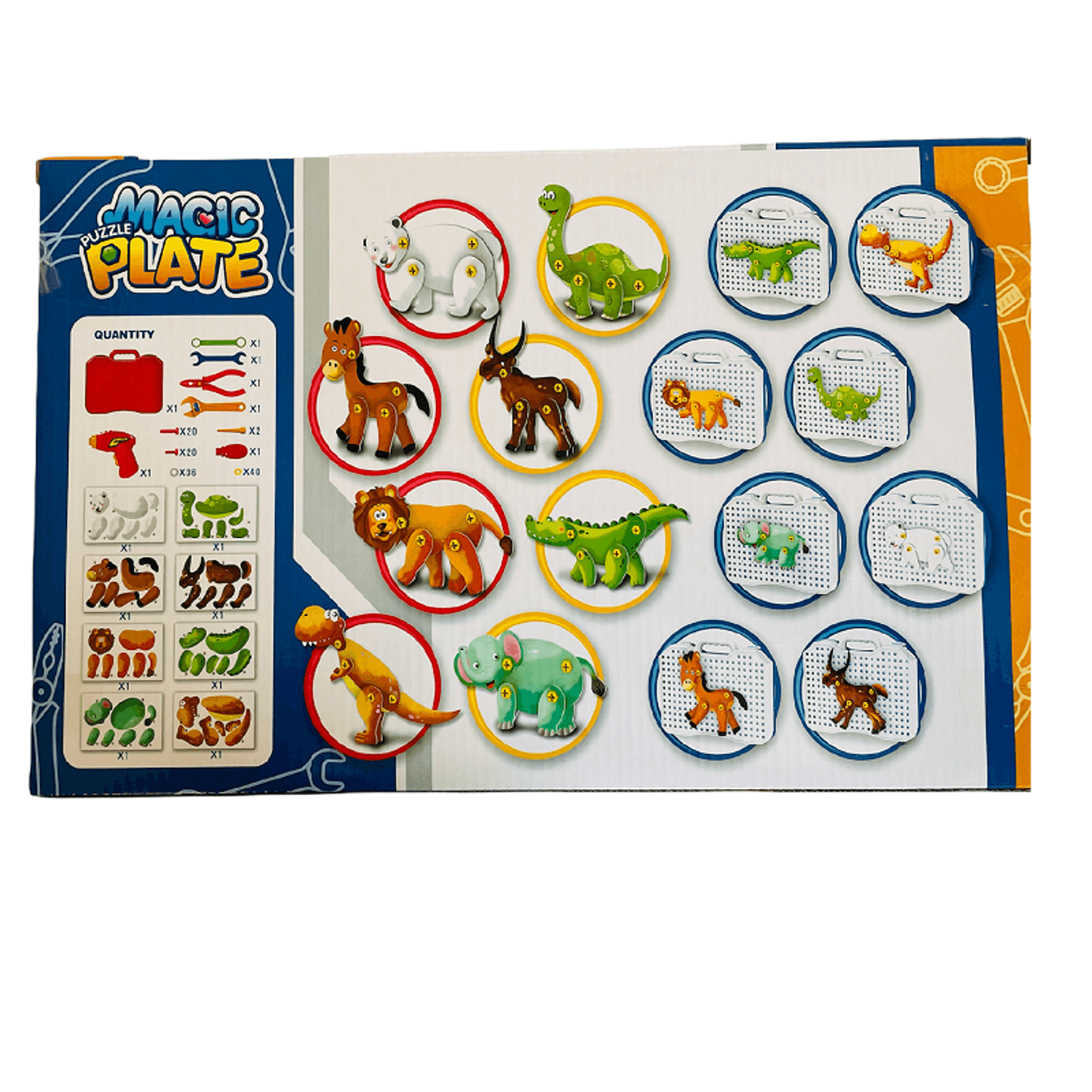 Joc constructii animale 3D cu bormasina si scule, 133 piese fotografia produsului View 2 L
