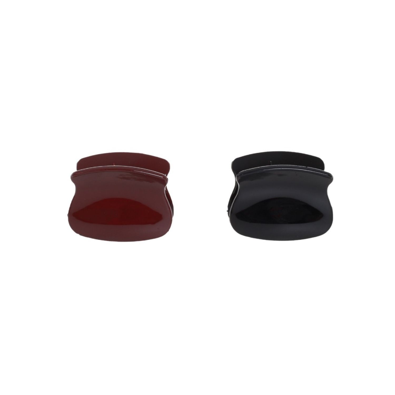 Set 2 clesti de par Dama plastic PAMI, 5cm, AP-D621-448 Grena fotografia produsului View 3 L