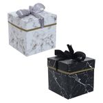 Set 2 cutii cadou PAMI, BX-621-337L, 22x22x22 cm, Alb / Negru fotografia produsului