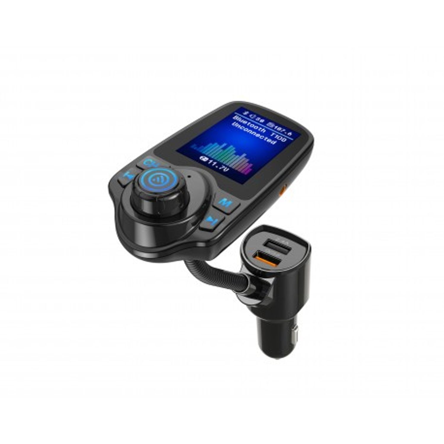 Modulator FM Techstar&reg; T10D, Wireless, Bluetooth 3.0, Microfon Integrat, Quick Charge 3.0, Slot MicroSD, AUX IN/OUT fotografia produsului View 4 L