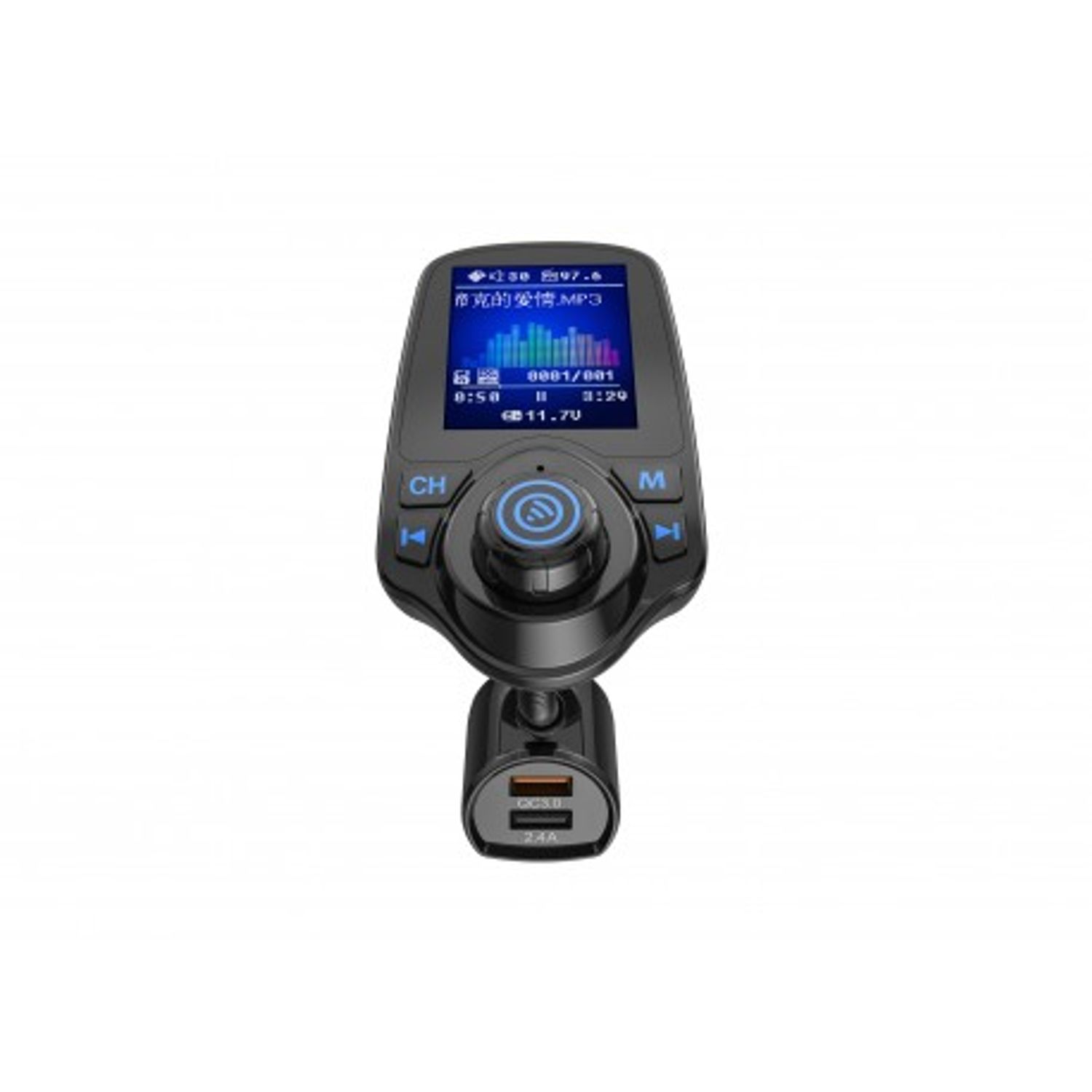Modulator FM Techstar&reg; T10D, Wireless, Bluetooth 3.0, Microfon Integrat, Quick Charge 3.0, Slot MicroSD, AUX IN/OUT fotografia produsului View 5 L