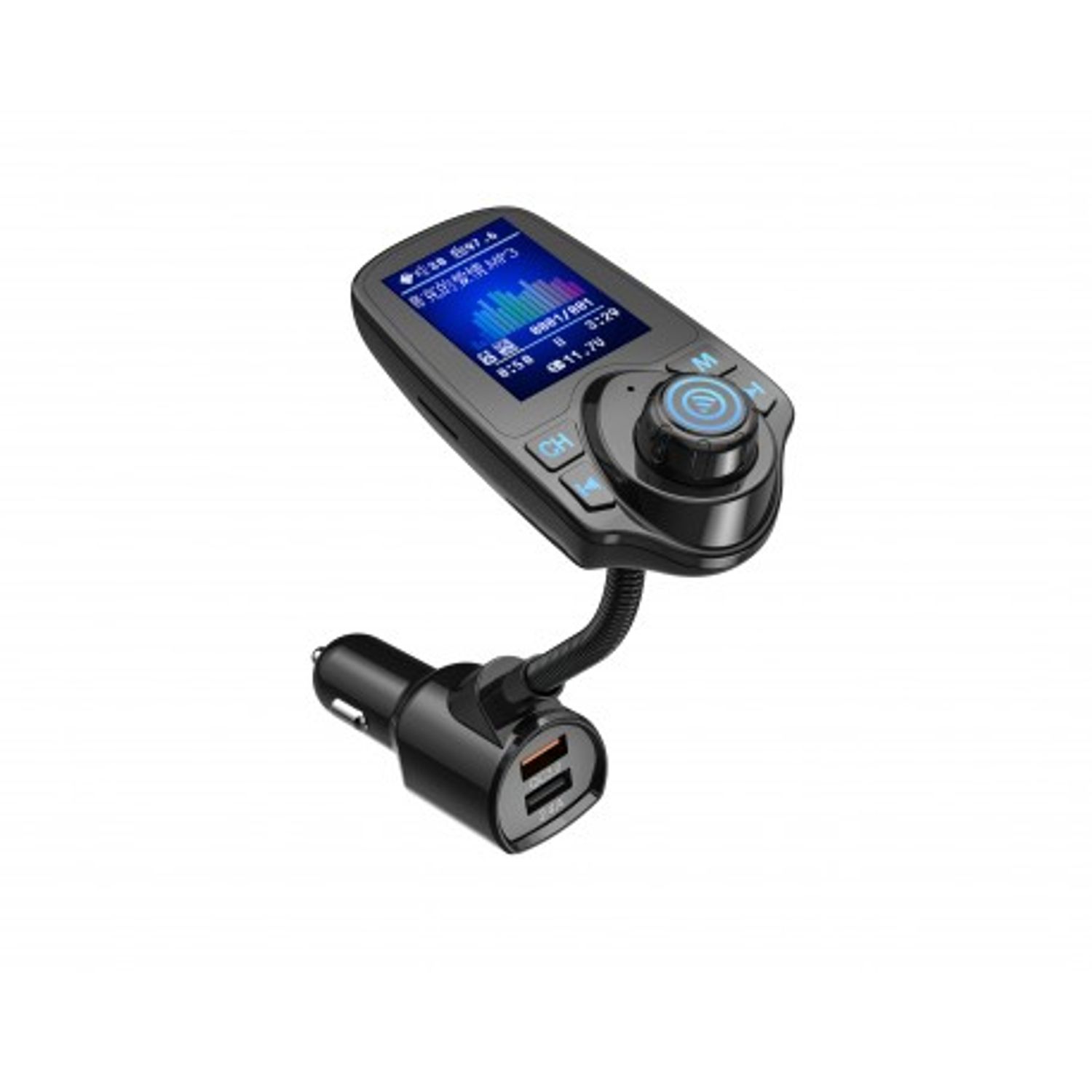 Modulator FM Techstar&reg; T10D, Wireless, Bluetooth 3.0, Microfon Integrat, Quick Charge 3.0, Slot MicroSD, AUX IN/OUT fotografia produsului