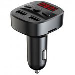 Modulator FM Techstar&reg; T60, Wireless, Bluetooth 5.0, FM Transmitator, Voltaj Baterie, 2 x USB, Slot MicroSD fotografia produsului View 2 S