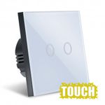 Intrerupator Touch Techstar&reg;, Sticla Securizata, Design Modern, Iluminare LED, 2 Faze, Alb fotografia produsului View 2 S