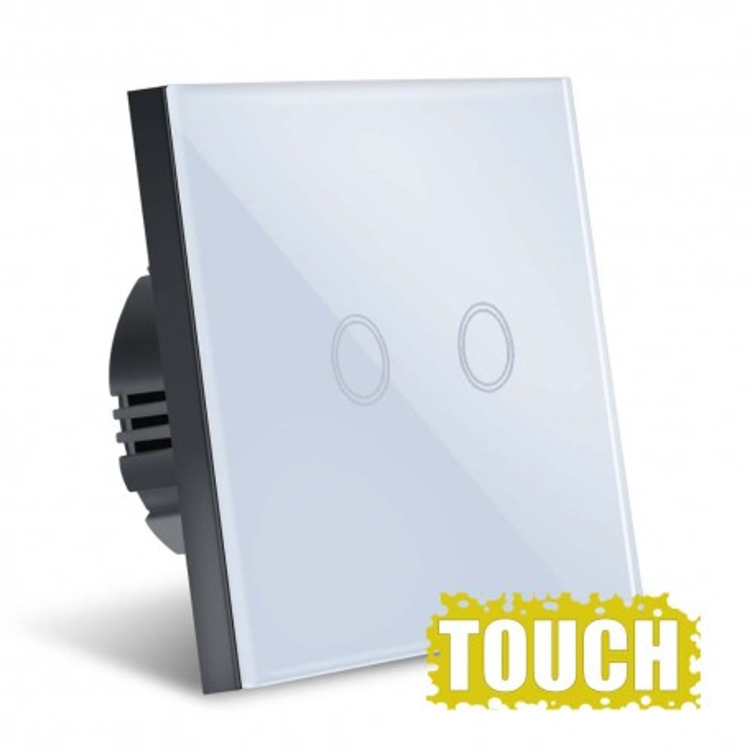 Intrerupator Touch Techstar&reg;, Sticla Securizata, Design Modern, Iluminare LED, 2 Faze, Alb fotografia produsului View 2 L