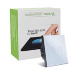 Intrerupator Touch Techstar&reg;, Sticla Securizata, Design Modern, Iluminare LED, 2 Faze, Alb fotografia produsului View 6 S