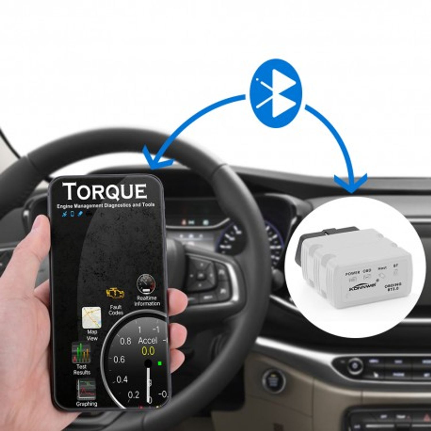 Diagnoza OBD2 KONNWEI KW902, White, Bluetooth, Android, PC, ELM 327 OBDII, PIC18F25K80 fotografia produsului View 7 L
