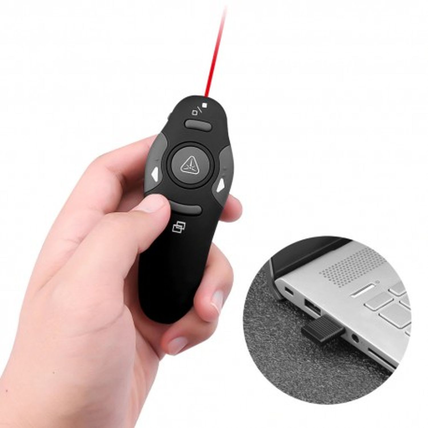 Telecomanda Wireless Techstar pentru Prezentare, cu pointer Laser, Butoane SlideShow, USB fotografia produsului View 6 L