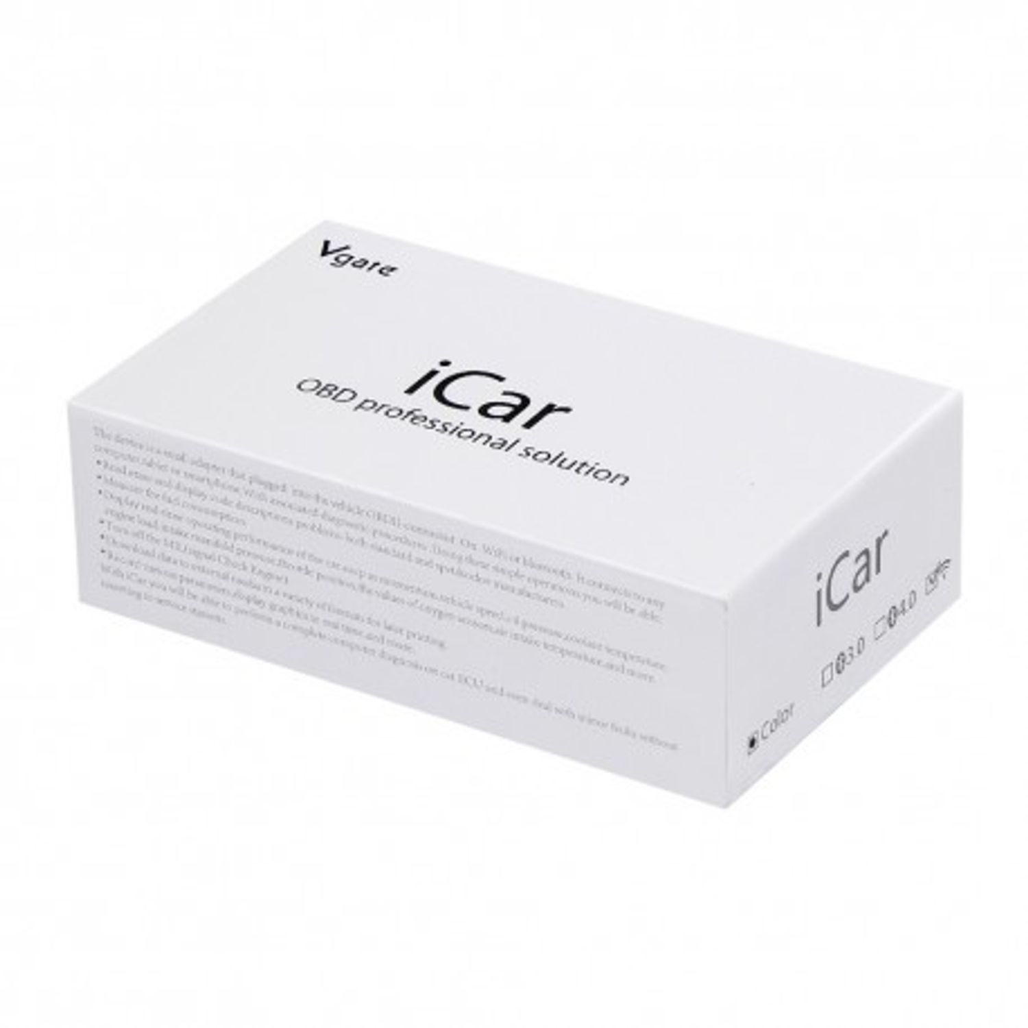 Interfata Diagnoza Multimarca Vgate, ICar2, White-Black,  Bluetooth, OBD2 fotografia produsului View 3 L