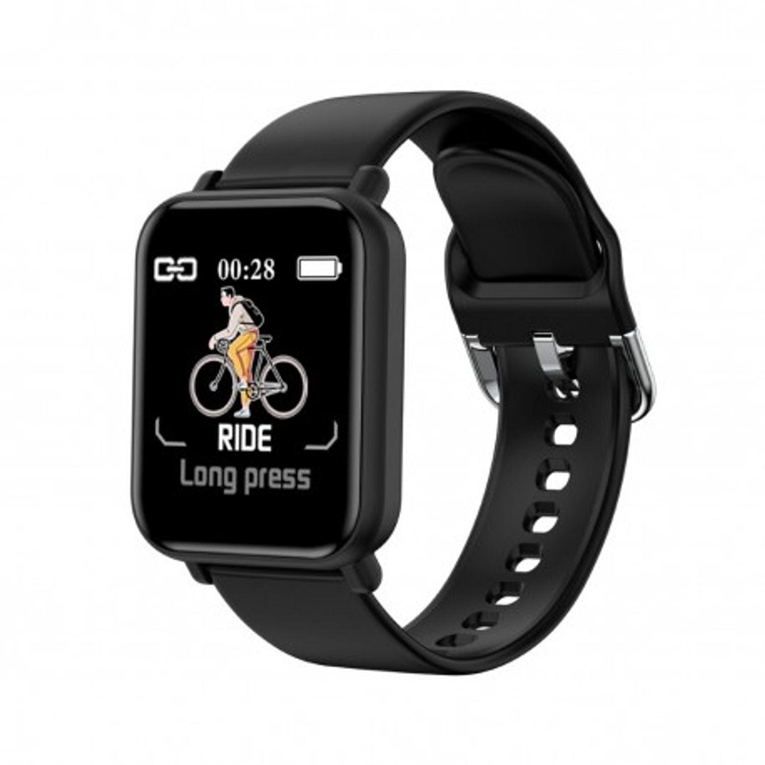 Ceas Smartwatch Techstar® T55 Negru, 1.3 inch IPS, Monitorizare Cardiaca, Tensiune, Sedentarism, Bluetooth 5.0 fotografia produsului View 6 L