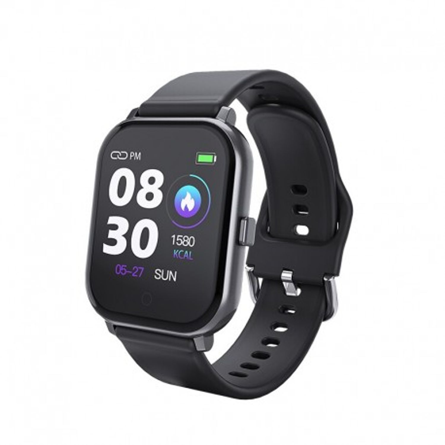 Ceas Smartwatch Techstar® T55 Negru, 1.3 inch IPS, Monitorizare Cardiaca, Tensiune, Sedentarism, Bluetooth 5.0 fotografia produsului View 2 L