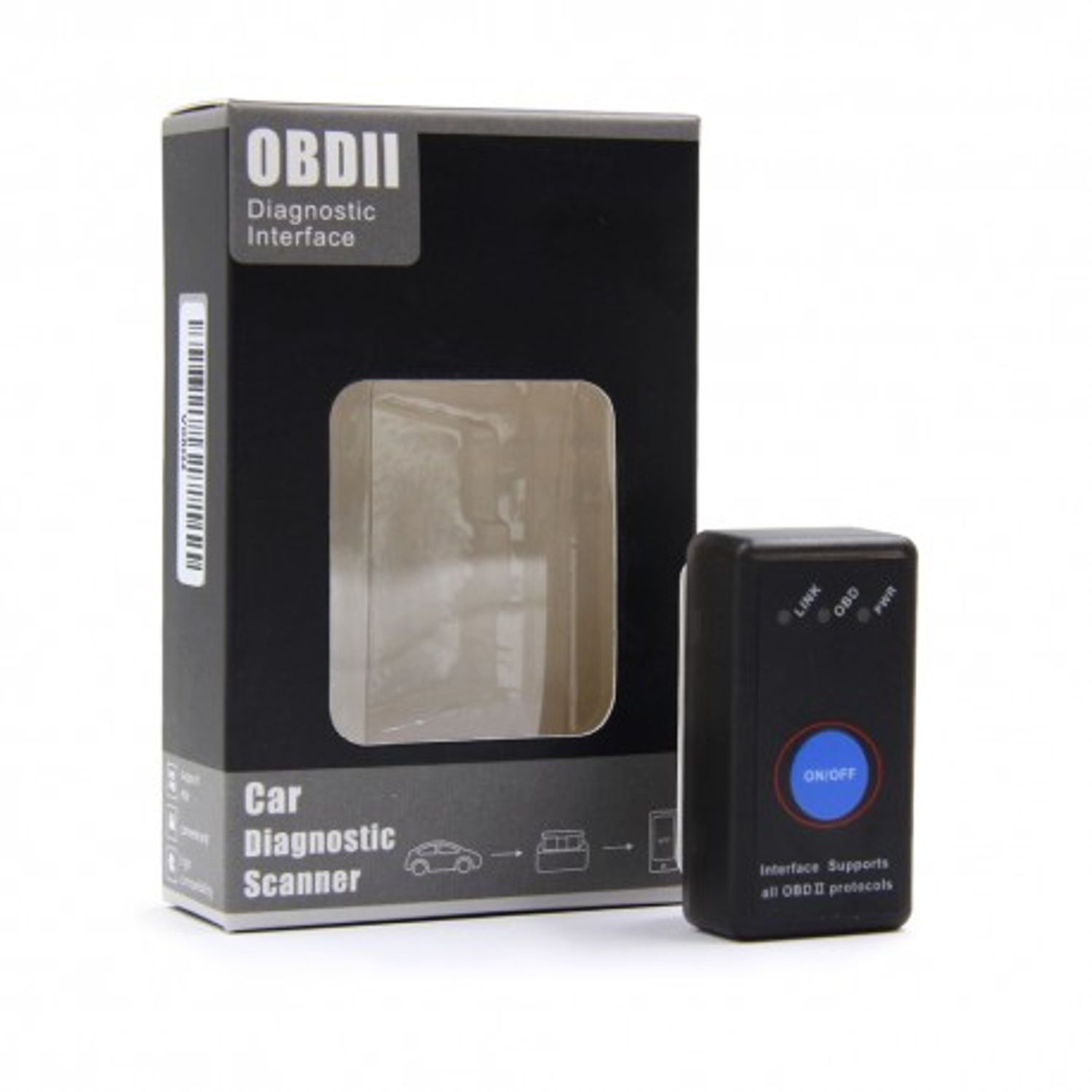 Interfata Super Mini Diagnoza Techstar OBD2 Bluetooth 4.0 cu Cip ELM V1.5,Buton ON/OFF, Torque fotografia produsului