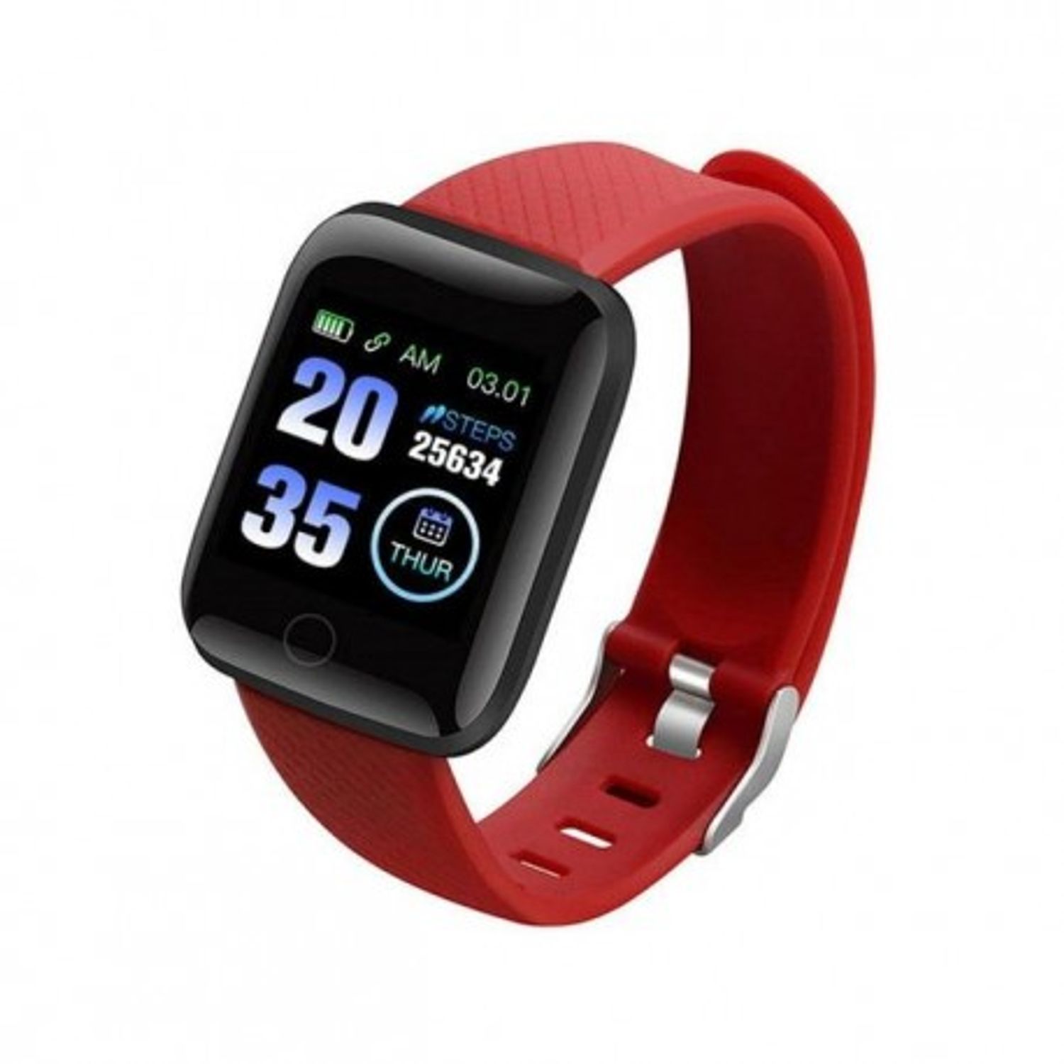 Ceas Smartwatch Techstar&reg; D13 Rosu, Bluetooth 4.0, Compatibil Android & iOS, Unisex, Rezistent la Apa fotografia produsului