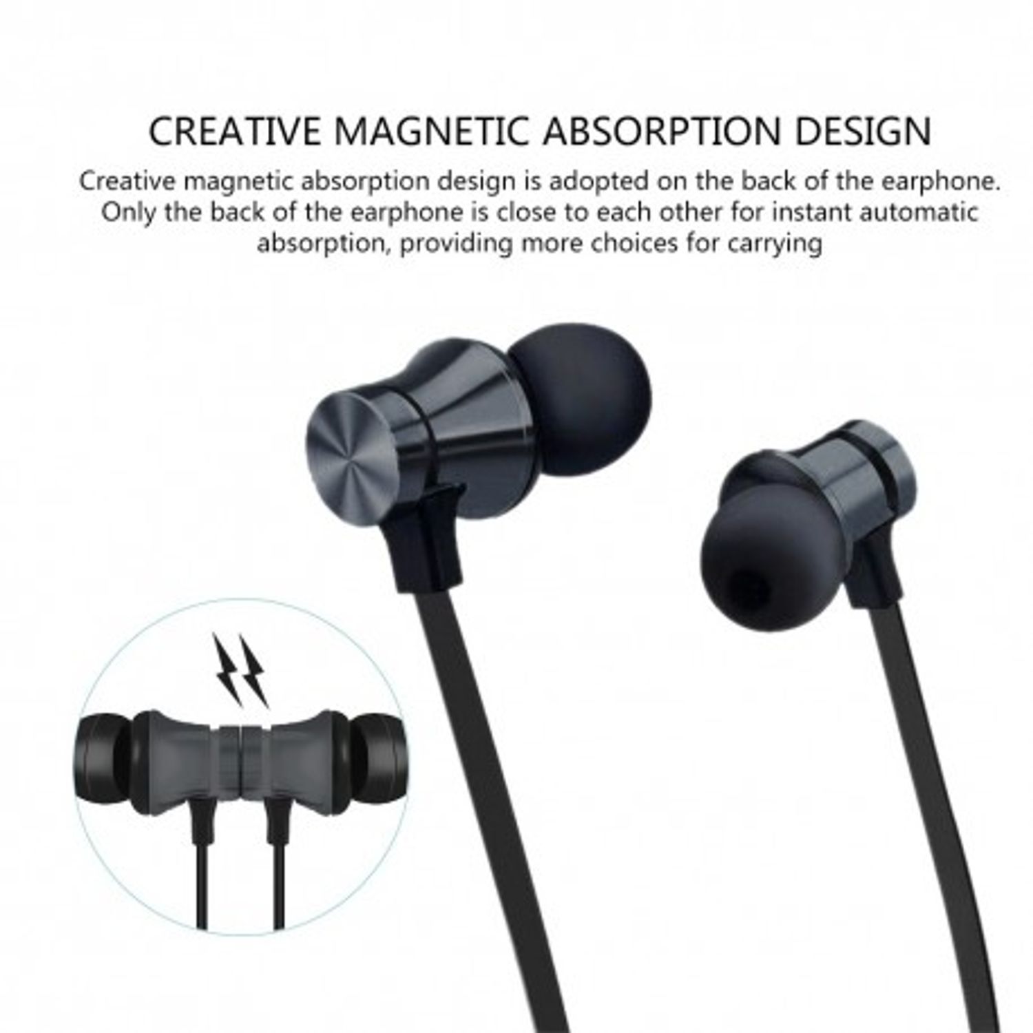 Casti Wireless Bluetooth Sport BT4, Waterproof, Tip In-Ear Headset, Microfon Incorporat, Negru fotografia produsului View 6 L