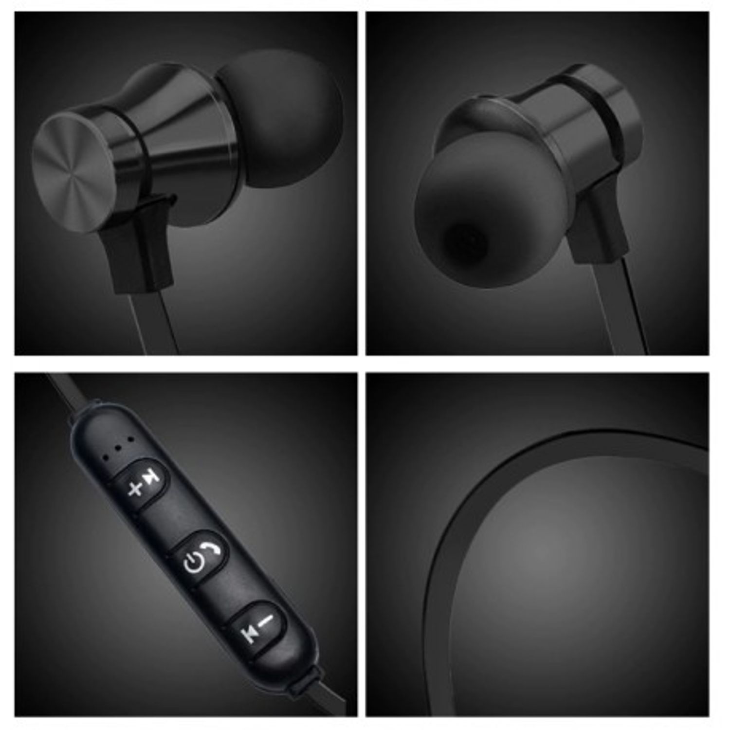 Casti Wireless Bluetooth Sport BT4, Waterproof, Tip In-Ear Headset, Microfon Incorporat, Negru fotografia produsului View 2 L