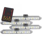 Set 4x6 Lumini LED Tip Stroboscop De Avertizare Flash Rosu si Albastru Alimentare 12V fotografia produsului View 3 S